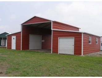 Metal Barn | Boxed Eave Roof | 42W x 31L x 12H | Raised Center Aisle