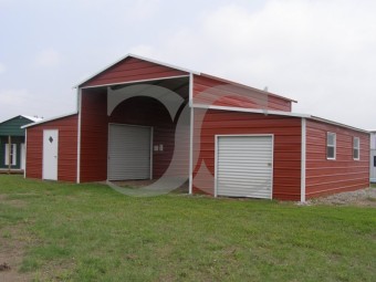 Metal Barn | Boxed Eave Roof | 42W x 31L x 12H | Raised Center Aisle