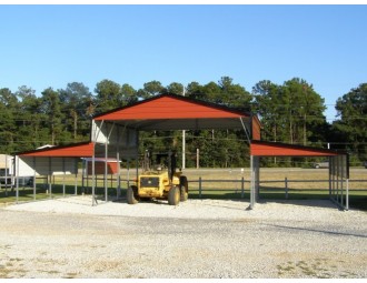 Metal Carolina Barn | Boxed Eave Roof | 46W x 21L x 12H | Barn Shelter