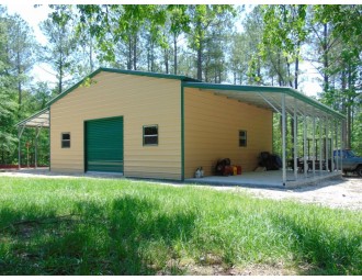 Enclosed Metal Barn | Vertical Roof | 54W x 31L x 12H |  Metal Shop