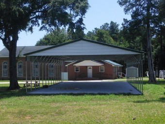 Carport | Vertical Roof | 30W x 51L x 10H` | 2 Gables | 2 18" Panels