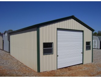 Single Car Garage | Vertical Roof | 18W x 26L x 10H | Metal Garage