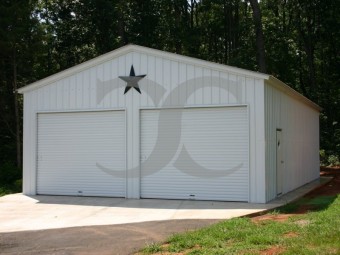 2-Car Garage | Vertical Roof | 24W x 31L x 10H | Metal Garage