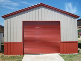 Deluxe All Vertical Garage | Vertical Roof | 18W x 21L x 9H | 1-Car Garage