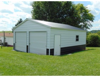 2-Car Enclosed Garage | Vertical Roof | 22W x 26L x 9H